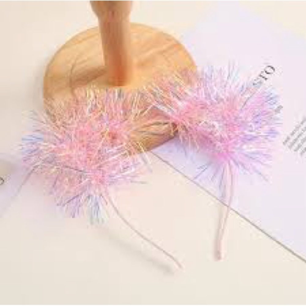 Luminous tinsel cat ear pink Headband